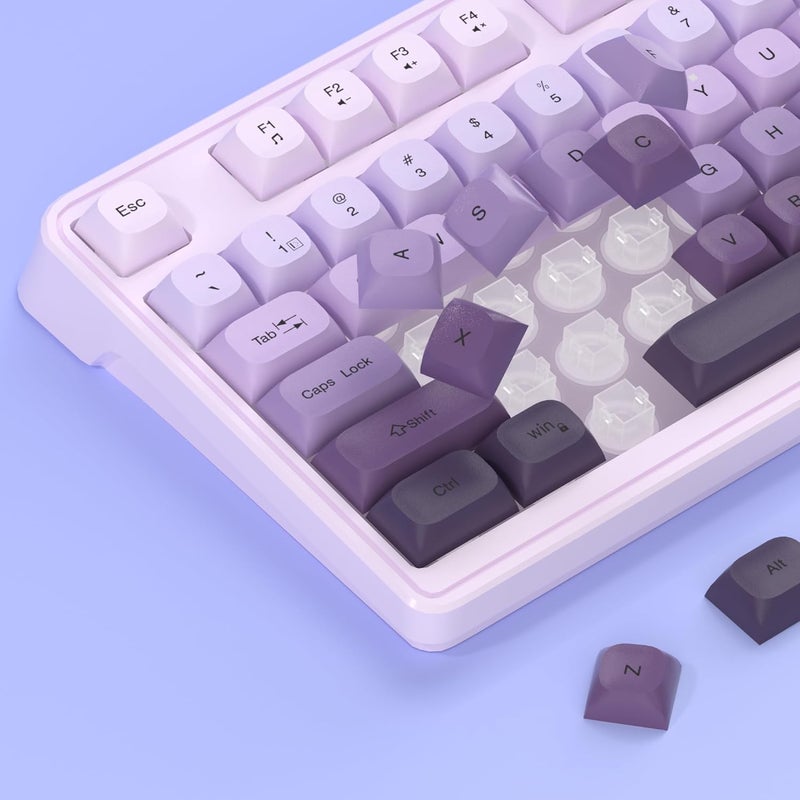 MageGee مجموعة لوحة مفاتيح وفأرة بتدرج اللون الأرجواني الكريمي، لوحة مفاتيح سلكية RGB مضاءة من GK980 وفأرة ألعاب بتدرج اللون الأرجواني، لوحة مفاتيح للكمبيوتر وفأرة ذات حساسية قابلة للتعديل للكمبيوتر/لابتوب/MAC - Image 4